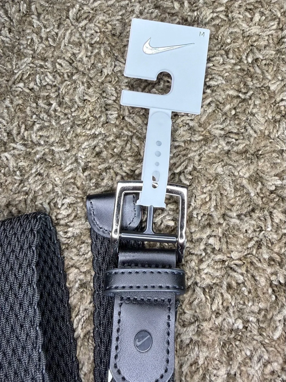 NWT Black Nike Men’s Stretch Woven Golf Belt – Size M (36–38)